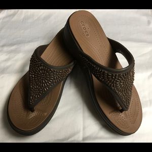 Women's Crocs Monterey Diamante Wedge Flip